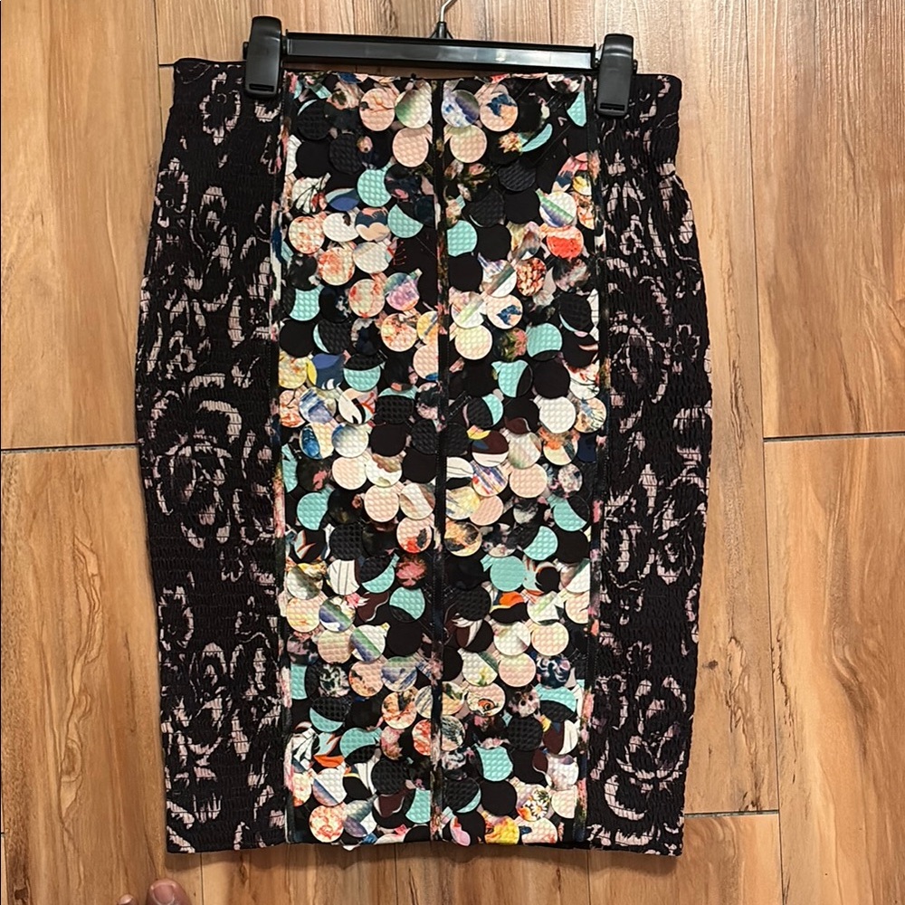 Beguile by Byron Lars Chic Multicolor Floral Pencil Skirt